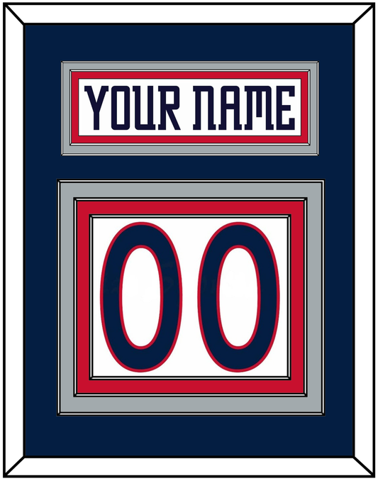 Columbus Nameplate & Number (Back) - Home/Road White (2001-2007) - Premier Tier 2