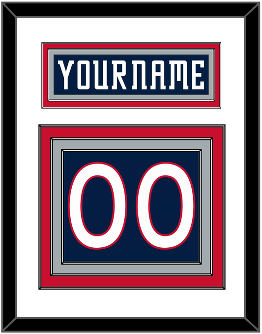 Columbus Nameplate & Number (Back) - Road Navy Blue (2000-2001) - Premier Tier 1