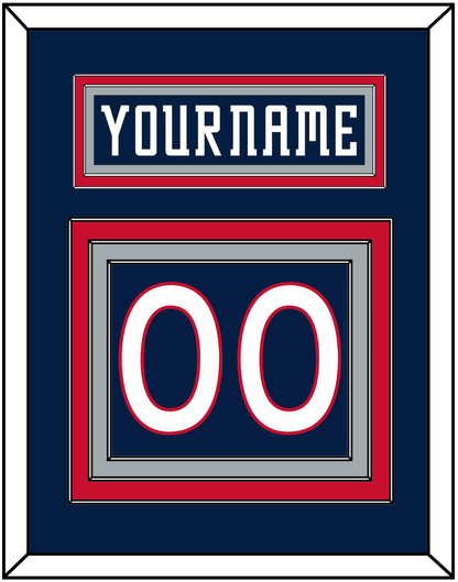 Columbus Nameplate & Number (Back) - Road Navy Blue (2000-2001) - Premier Tier 2