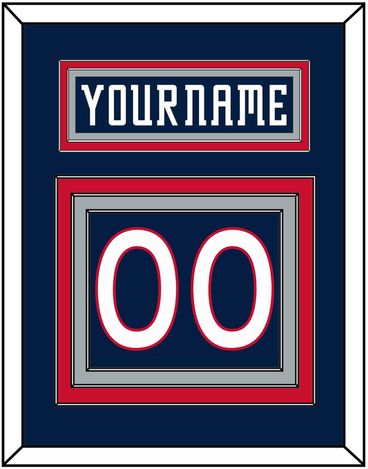 Columbus Nameplate & Number (Back) - Road Navy Blue (2000-2001) - Premier Tier 2