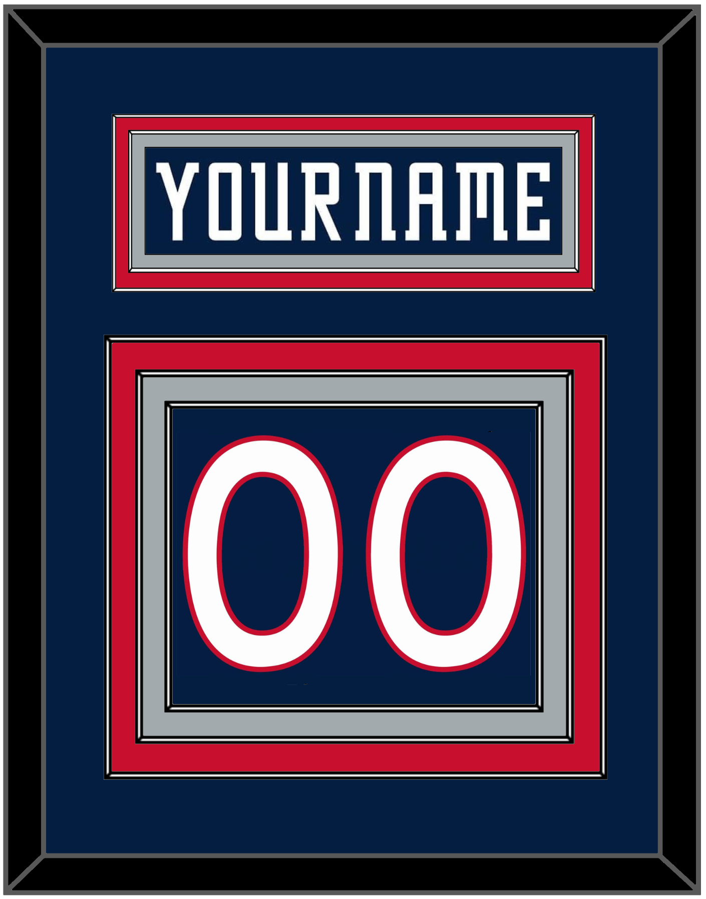Columbus Nameplate & Number (Back) - Road Navy Blue (2000-2001) - Premier Tier 2