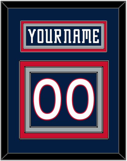 Columbus Nameplate & Number (Back) - Road Navy Blue (2000-2001) - Premier Tier 2