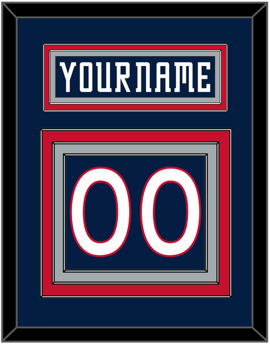 Columbus Nameplate & Number (Back) - Road Navy Blue (2000-2001) - Premier Tier 2