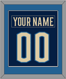 Columbus Nameplate & Number (Back) Combined - Alternate Navy Blue - Single Mat 2