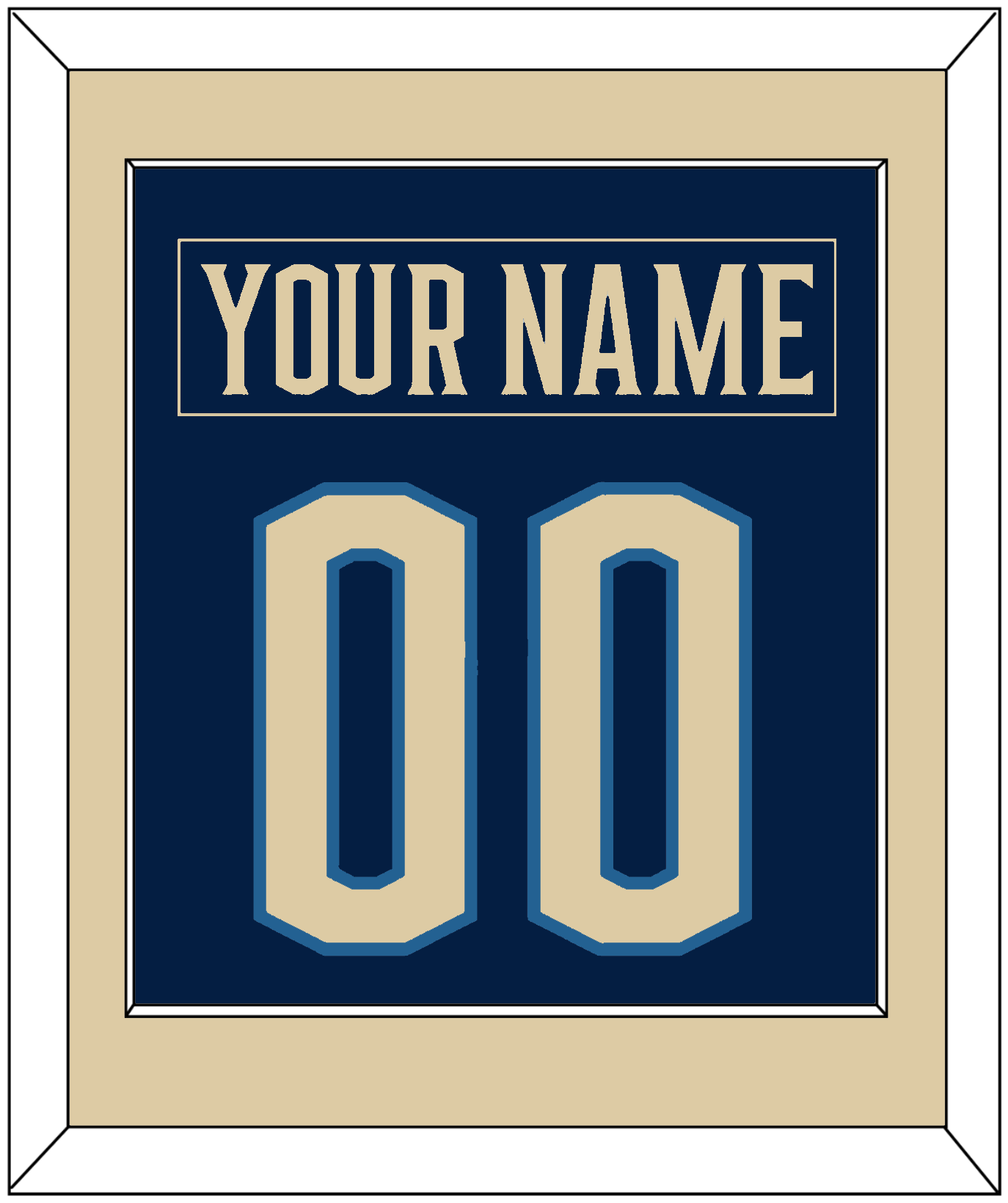 Columbus Nameplate & Number (Back) Combined - Alternate Navy Blue - Essential Tier 3