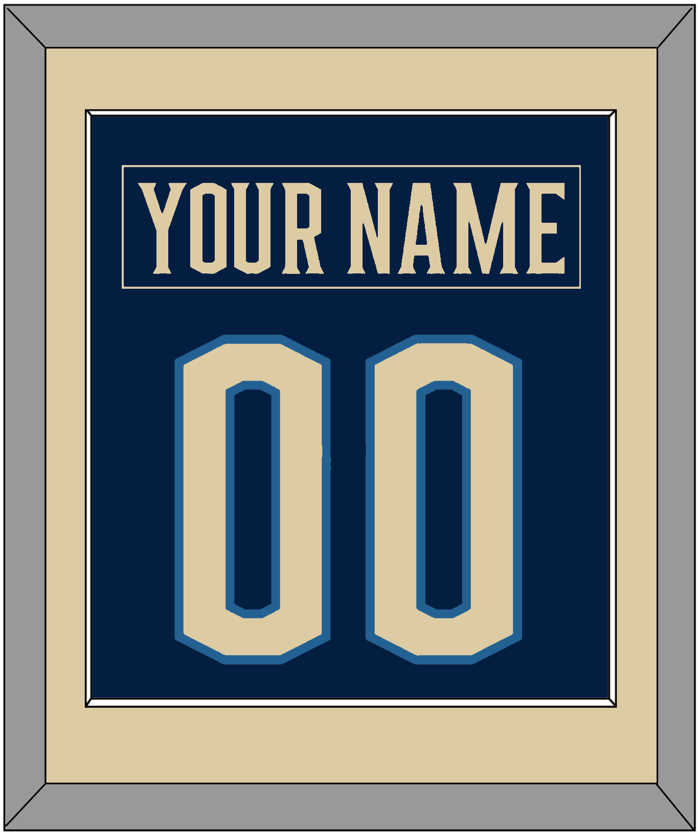 Columbus Nameplate & Number (Back) Combined - Alternate Navy Blue - Essential Tier 3