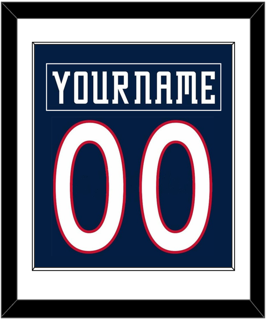 Columbus Nameplate & Number (Back) Combined - Home Navy Blue (2007-2017) - Essential Tier 1