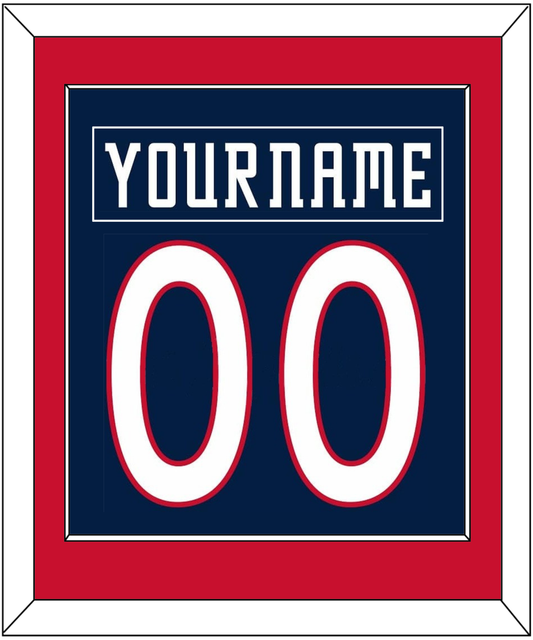 Columbus Nameplate & Number (Back) Combined - Road/Home Navy Blue (2001-2007) - Essential Tier 2