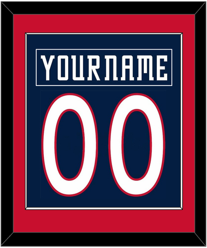 Columbus Nameplate & Number (Back) Combined - Home Navy Blue (2007-2017) - Essential Tier 2