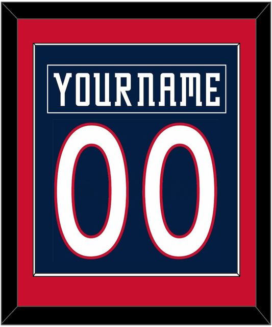 Columbus Nameplate & Number (Back) Combined - Road/Home Navy Blue (2001-2007) - Essential Tier 2
