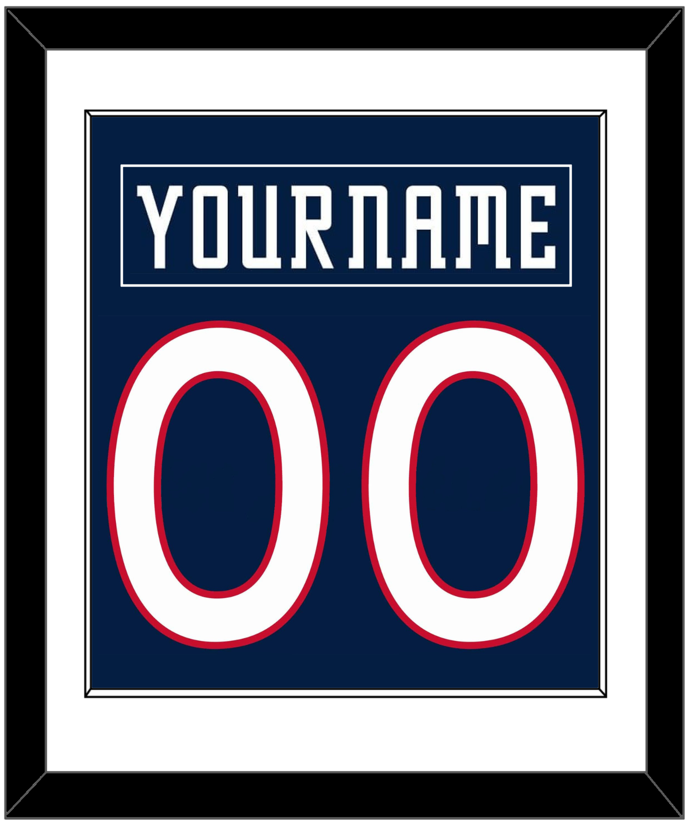 Columbus Nameplate & Number (Back) Combined - Road Navy Blue (2000-2001) - Essential Tier 1