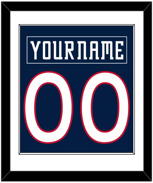 Columbus Nameplate & Number (Back) Combined - Road Navy Blue (2000-2001) - Essential Tier 1