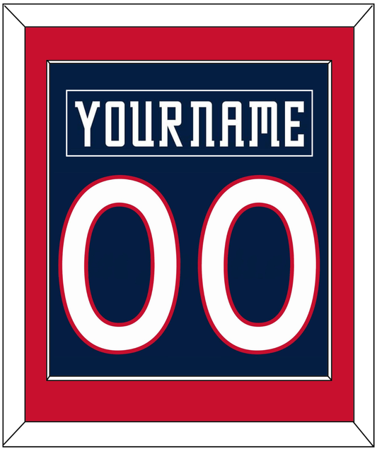 Columbus Nameplate & Number (Back) Combined - Road Navy Blue (2000-2001) - Essential Tier 2