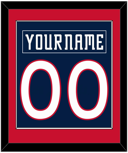 Columbus Nameplate & Number (Back) Combined - Road Navy Blue (2000-2001) - Essential Tier 2