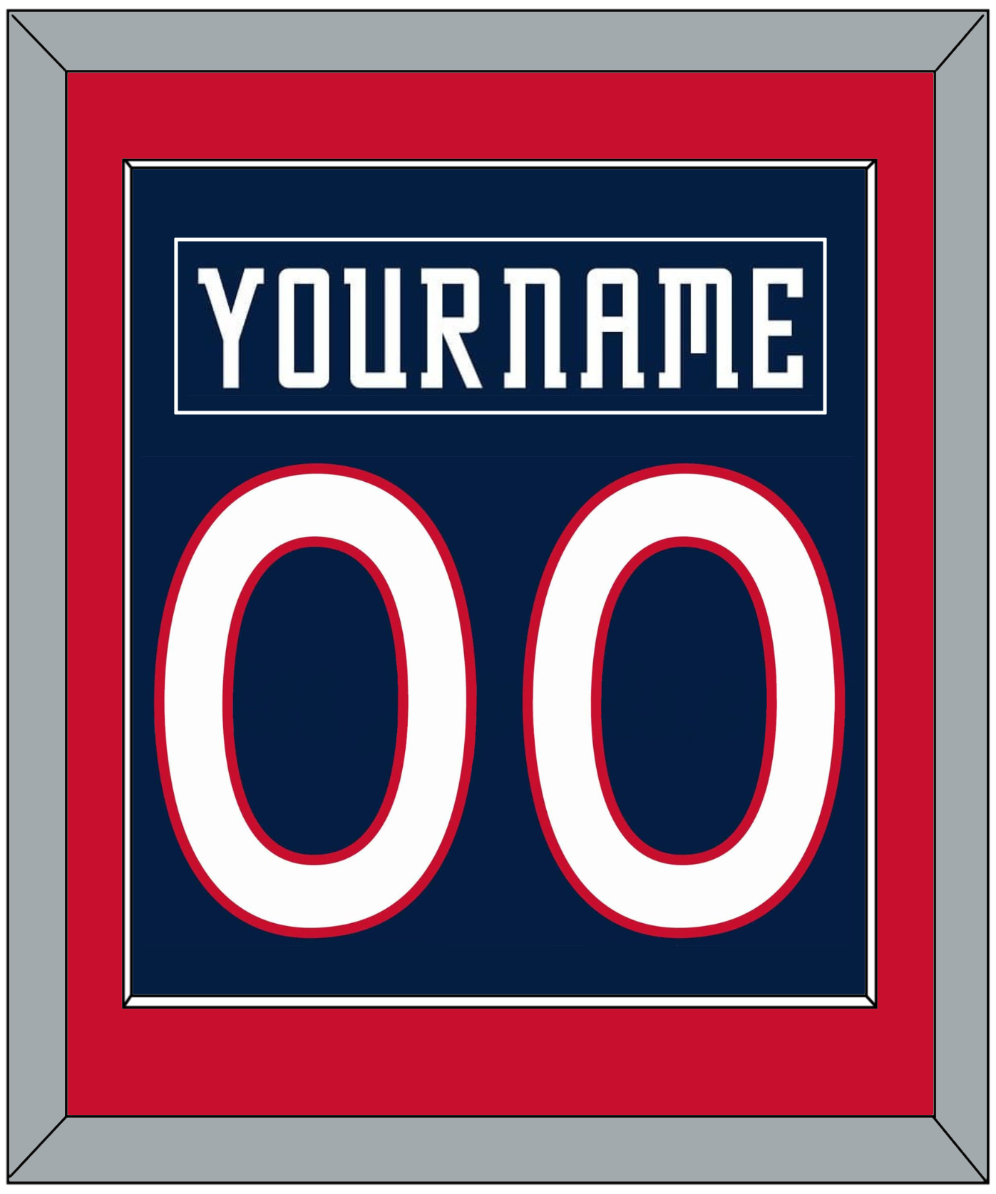 Columbus Nameplate & Number (Back) Combined - Road Navy Blue (2000-2001) - Essential Tier 2