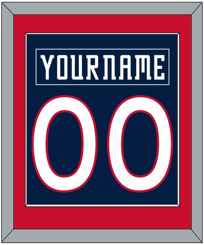 Columbus Nameplate & Number (Back) Combined - Road Navy Blue (2000-2001) - Essential Tier 2