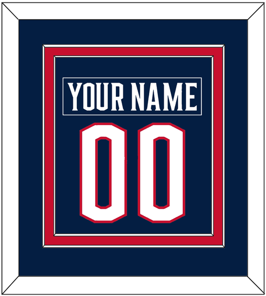 Columbus Nameplate & Number (Back) Combined - Home Navy Blue - Signature Tier 2