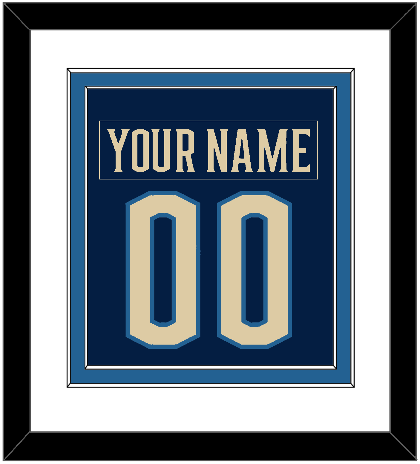 Columbus Nameplate & Number (Back) Combined - Alternate Navy Blue - Signature Tier 1
