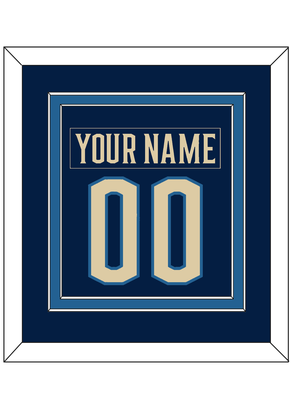 Columbus Nameplate & Number (Back) Combined - Alternate Navy Blue - Double Mat 2