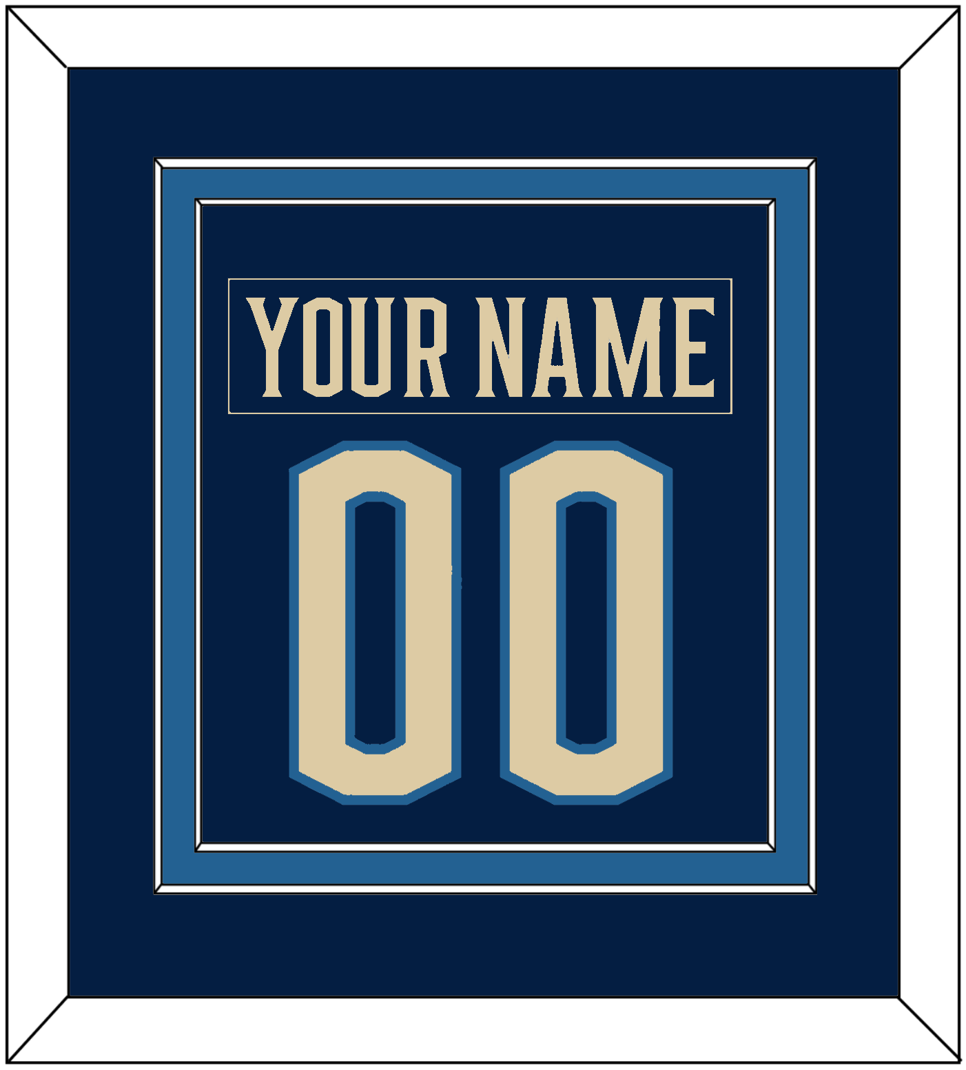Columbus Nameplate & Number (Back) Combined - Alternate Navy Blue - Signature Tier 2