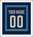 Columbus Nameplate & Number (Back) Combined - Alternate Navy Blue - Double Mat 2