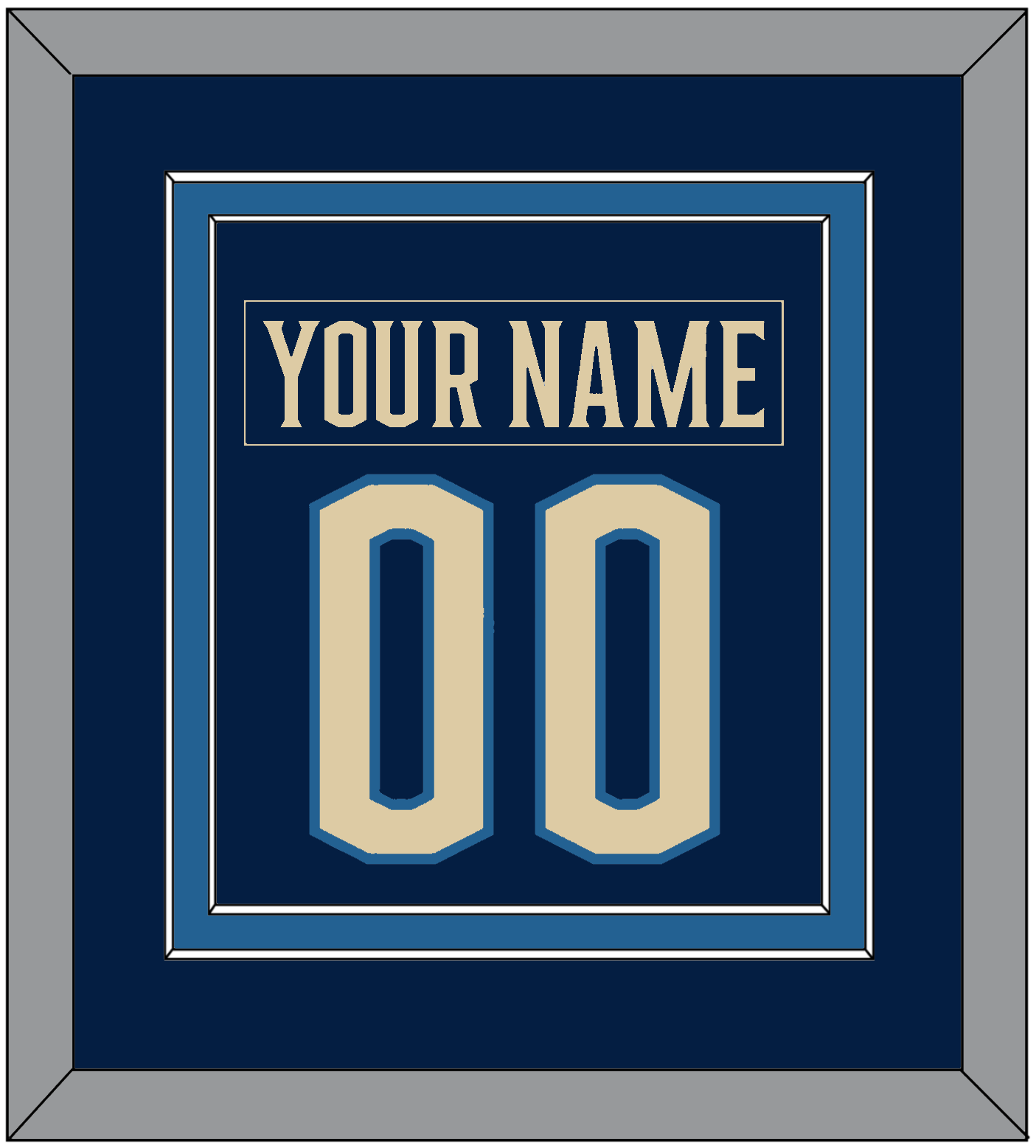 Columbus Nameplate & Number (Back) Combined - Alternate Navy Blue - Signature Tier 2