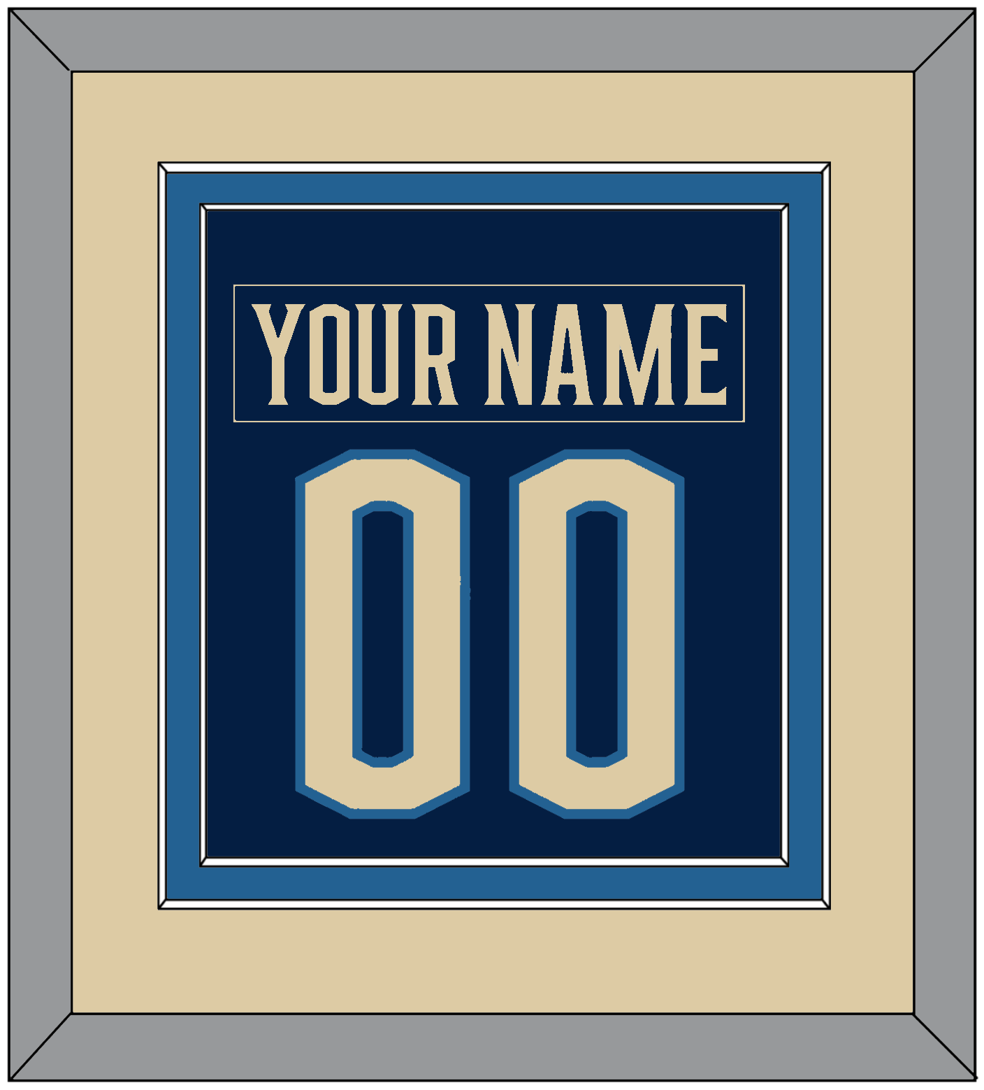 Columbus Nameplate & Number (Back) Combined - Alternate Navy Blue - Signature Tier 4