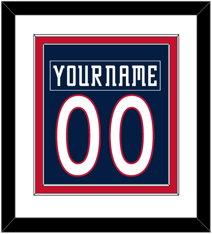 Columbus Nameplate & Number (Back) Combined - Road/Home Navy Blue (2001-2007) - Signature Tier 1