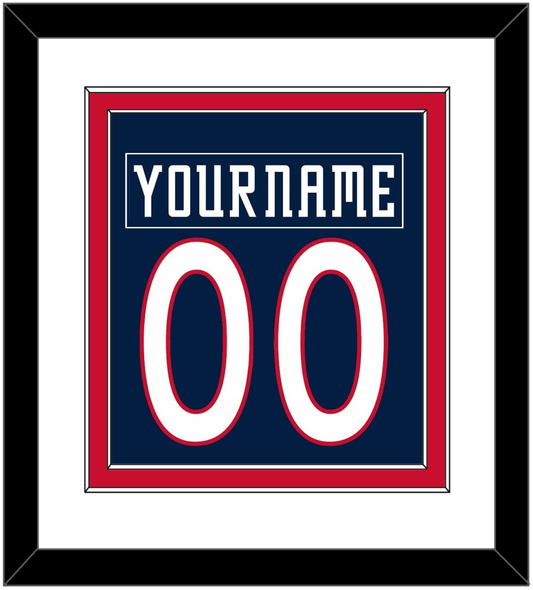 Columbus Nameplate & Number (Back) Combined - Home Navy Blue (2007-2017) - Signature Tier 1