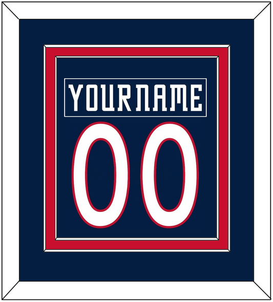 Columbus Nameplate & Number (Back) Combined - Road/Home Navy Blue (2001-2007) - Signature Tier 2