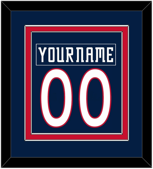 Columbus Nameplate & Number (Back) Combined - Road/Home Navy Blue (2001-2007) - Signature Tier 2