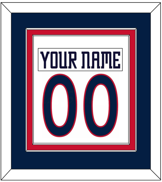 Columbus Nameplate & Number (Back) Combined - Home/Road White (2001-2007) - Signature Tier 3