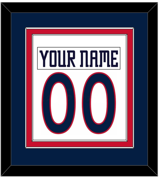 Columbus Nameplate & Number (Back) Combined - Home/Road White (2001-2007) - Signature Tier 3
