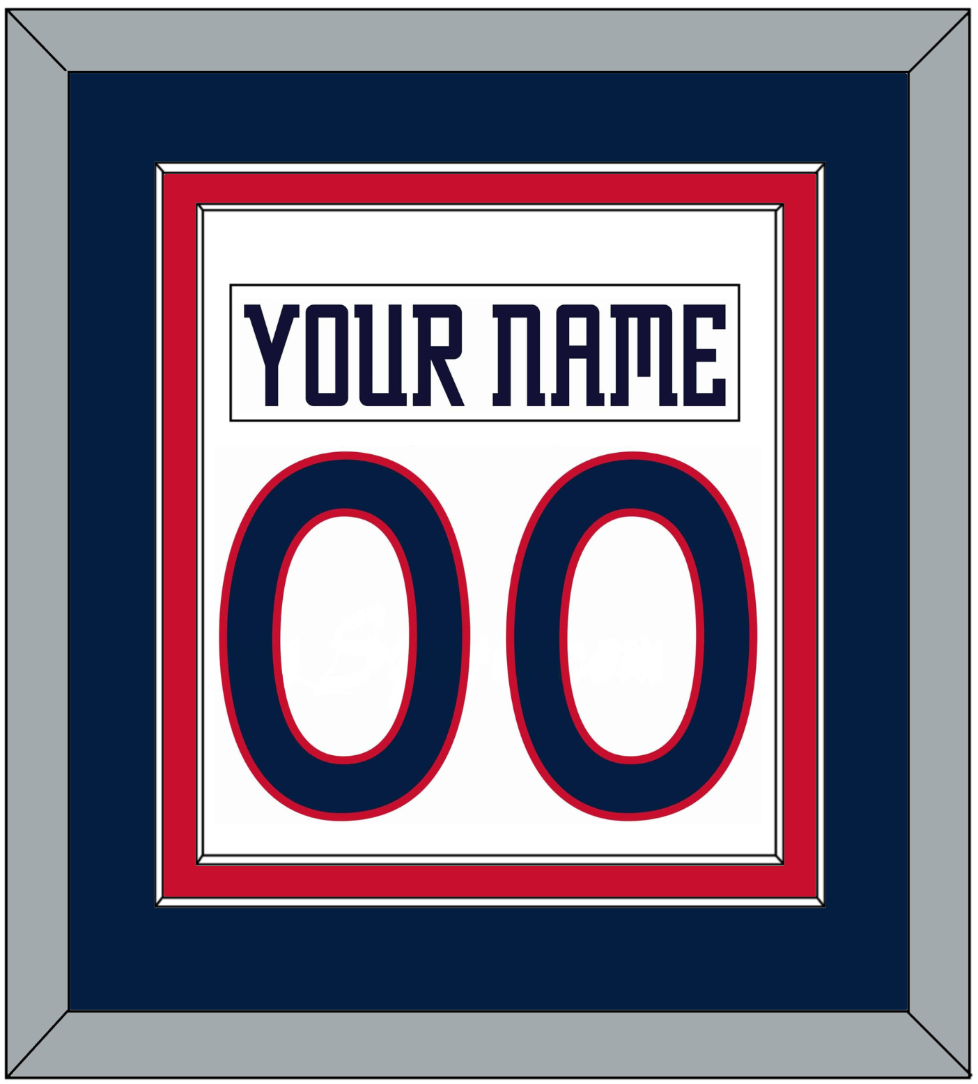 Columbus Nameplate & Number (Back) Combined - Home White (2000-2001) - Signature Tier 3