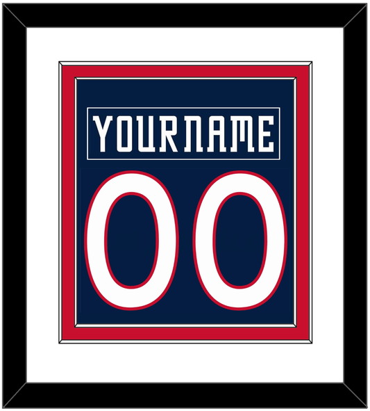 Columbus Nameplate & Number (Back) Combined - Road Navy Blue (2000-2001) - Signature Tier 1