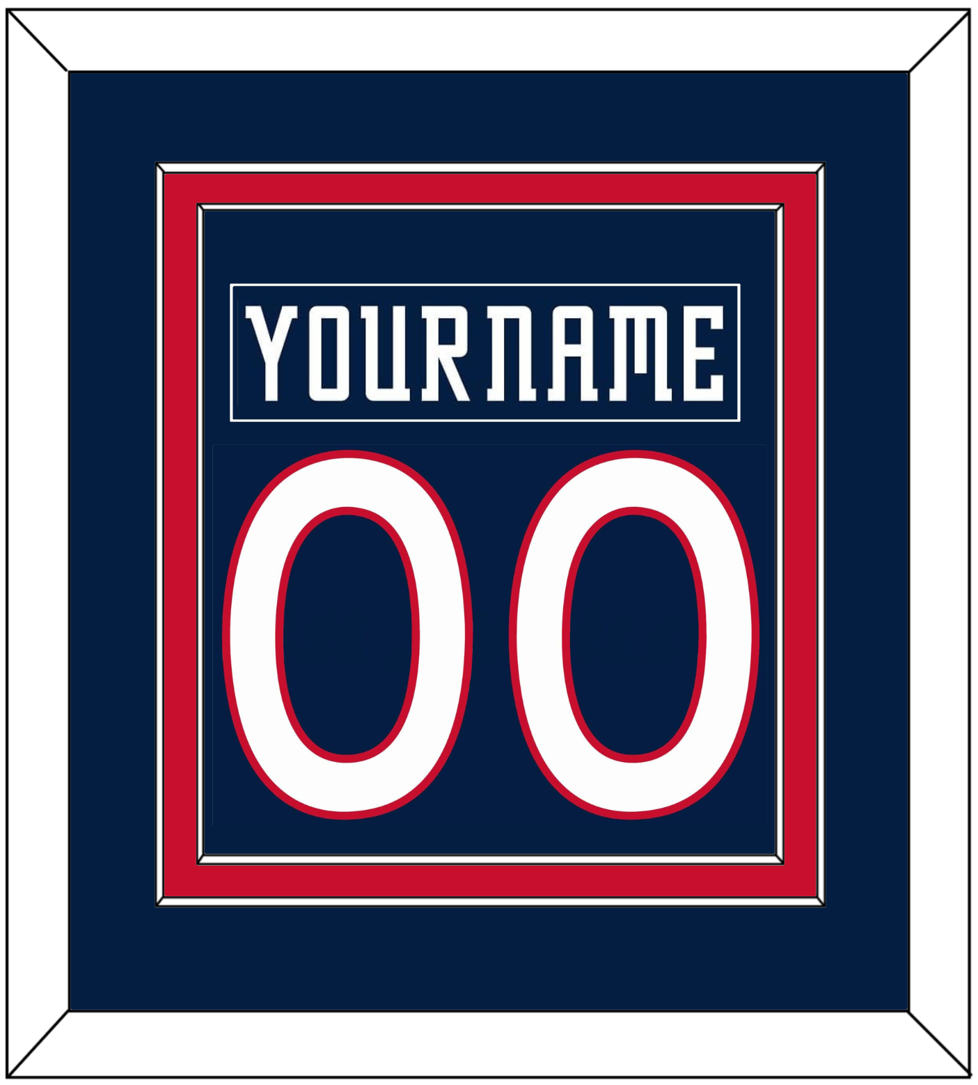 Columbus Nameplate & Number (Back) Combined - Road Navy Blue (2000-2001) - Signature Tier 2