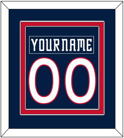 Columbus Nameplate & Number (Back) Combined - Road Navy Blue (2000-2001) - Signature Tier 2
