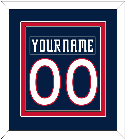Columbus Nameplate & Number (Back) Combined - Road Navy Blue (2000-2001) - Signature Tier 2