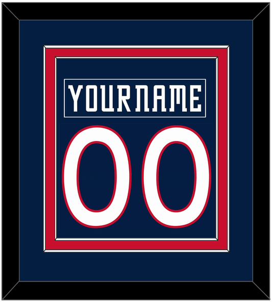 Columbus Nameplate & Number (Back) Combined - Road Navy Blue (2000-2001) - Signature Tier 2