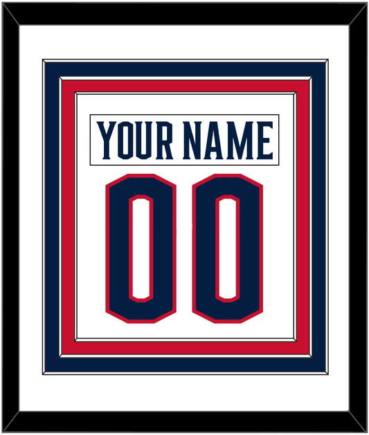 Columbus Nameplate & Number (Back) Combined - Road White - Premier Tier 1