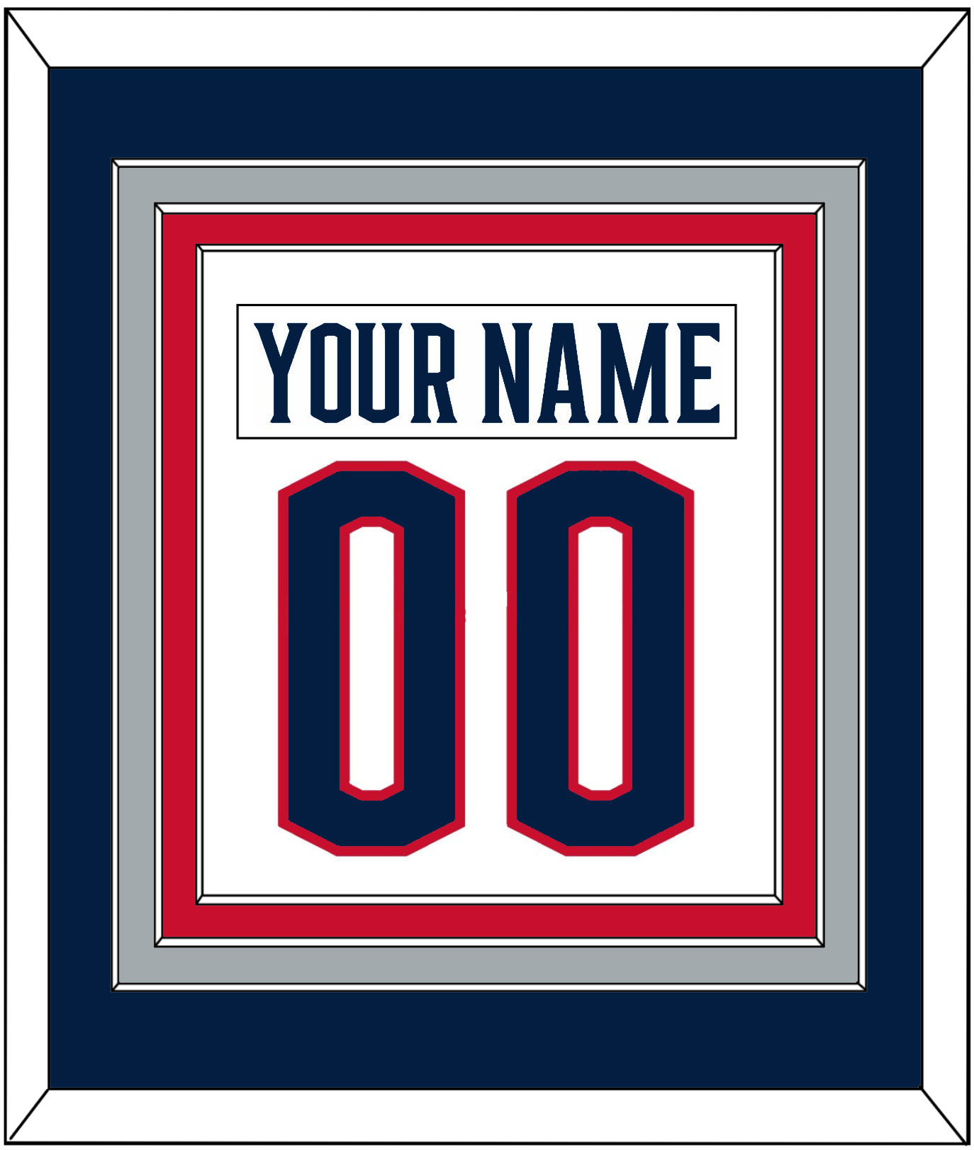 Columbus Nameplate & Number (Back) Combined - Road White - Premier Tier 2