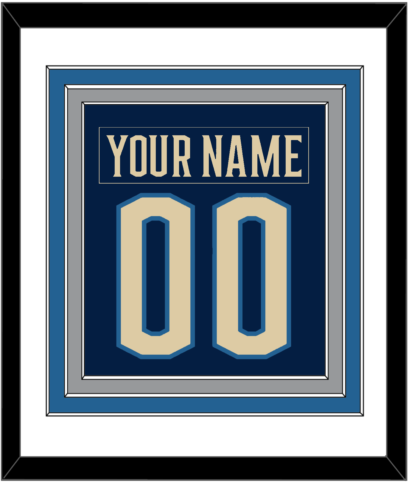Columbus Nameplate & Number (Back) Combined - Alternate Navy Blue - Premier Tier 1