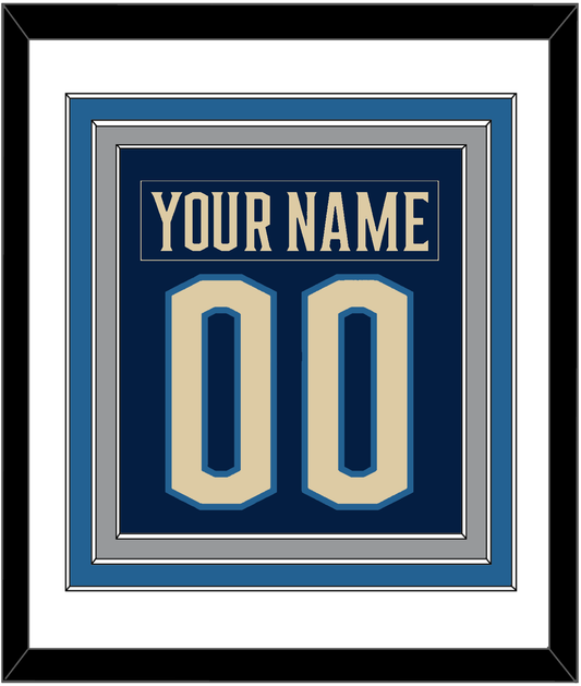 Columbus Nameplate & Number (Back) Combined - Alternate Navy Blue - Premier Tier 1