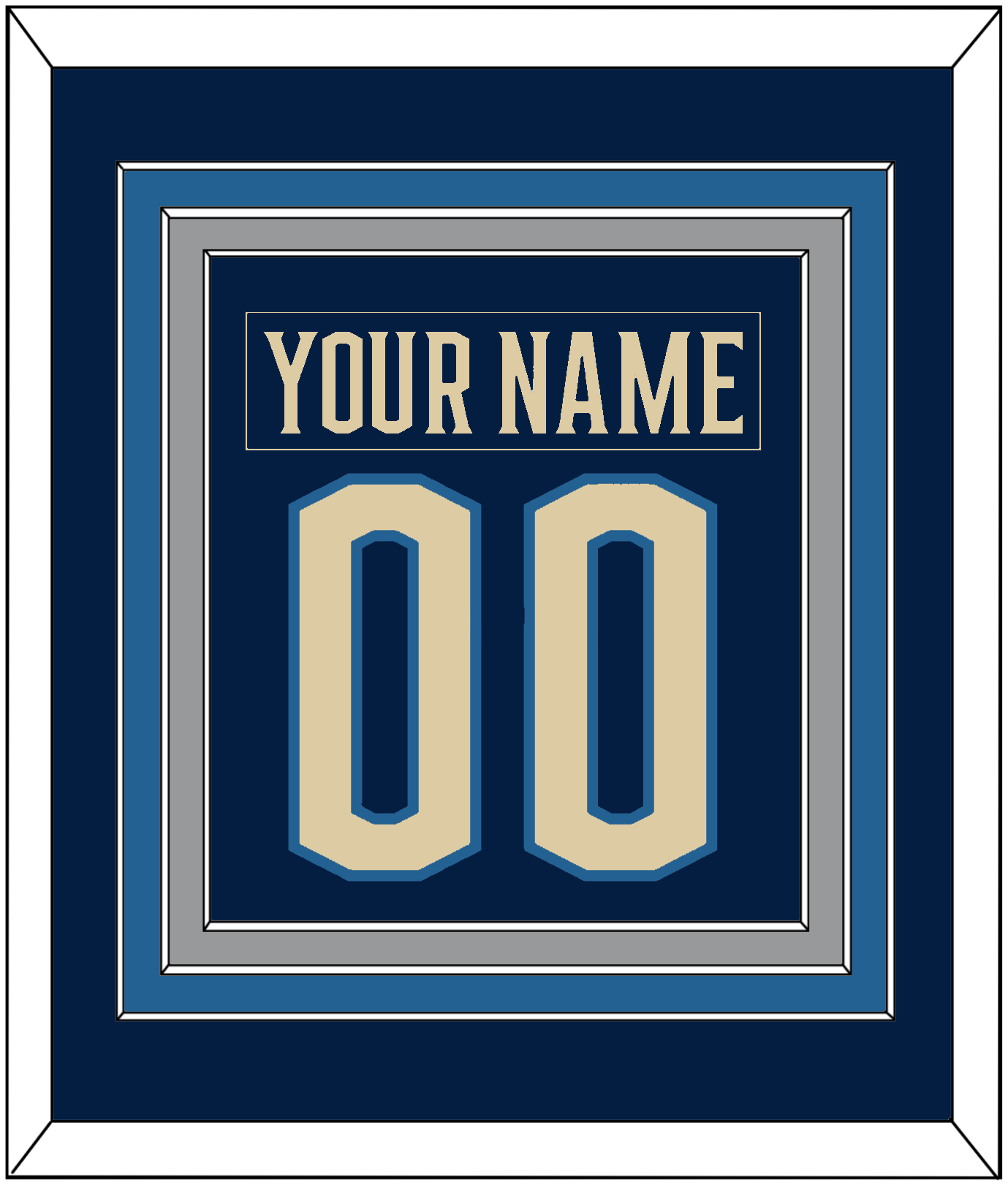 Columbus Nameplate & Number (Back) Combined - Alternate Navy Blue - Premier Tier 2