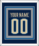 Columbus Nameplate & Number (Back) Combined - Alternate Navy Blue - Triple Mat 2