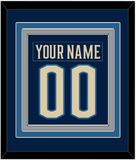 Columbus Nameplate & Number (Back) Combined - Alternate Navy Blue - Triple Mat 2