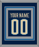 Columbus Nameplate & Number (Back) Combined - Alternate Navy Blue - Triple Mat 2