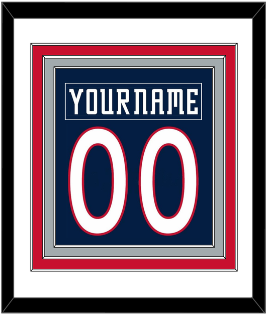 Columbus Nameplate & Number (Back) Combined - Home Navy Blue (2007-2017) - Premier Tier 1