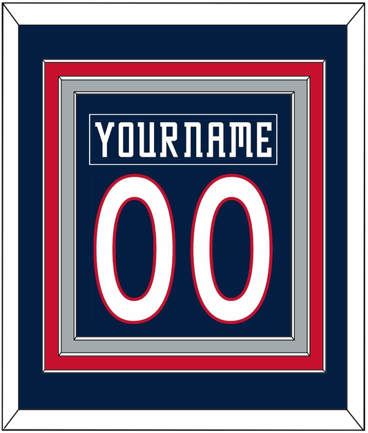 Columbus Nameplate & Number (Back) Combined - Road/Home Navy Blue (2001-2007) - Premier Tier 2