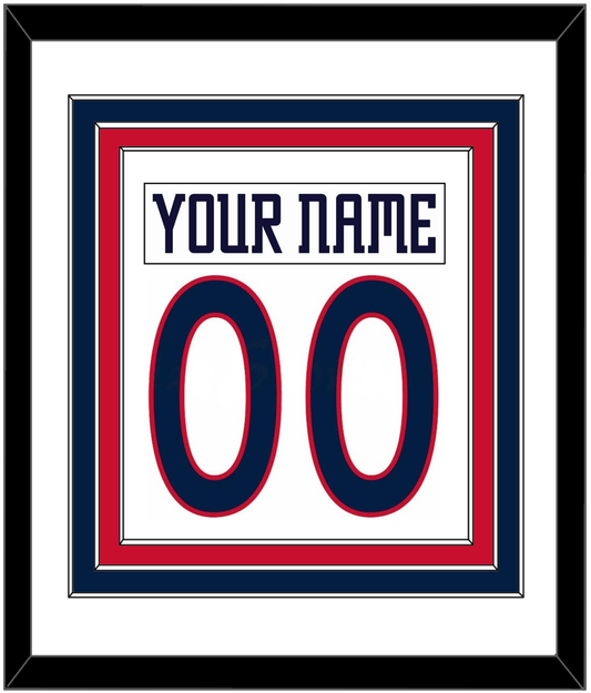 Columbus Nameplate & Number (Back) Combined - Road White (2007-2017) - Premier Tier 1
